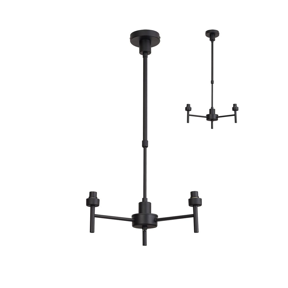 Luxuria Apex 40cm Satin Black 3 Light G9 Universal Telescopic/Semi Flush