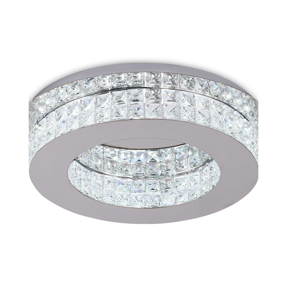 Luxuria Eclipse 40cm Ceiling Light 1x18W LED 4000K 418lm Polished Chrome/Crystal