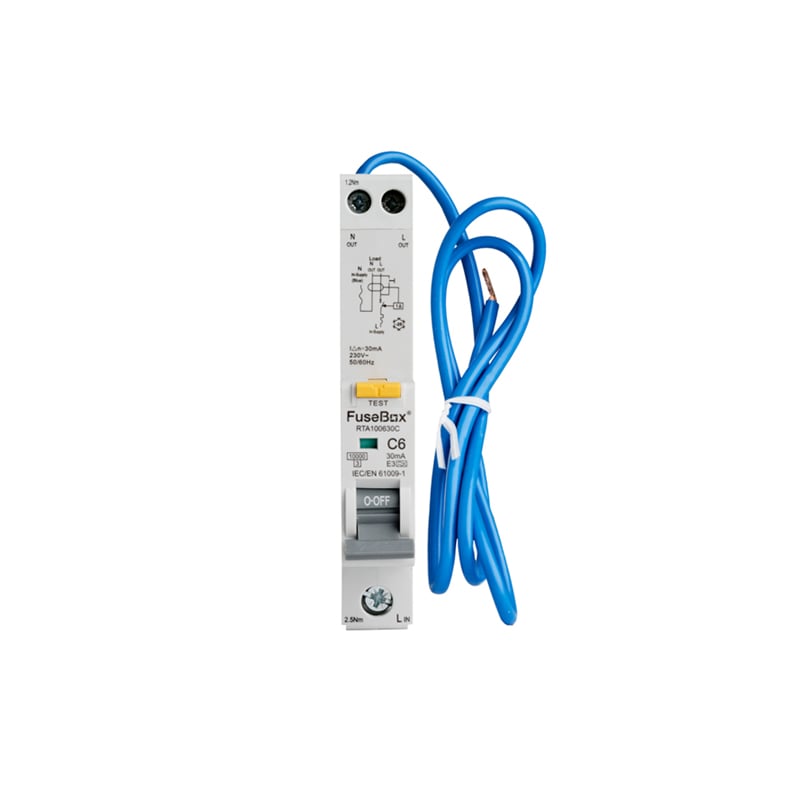 FuseBox 6A C Curve Type A Single Module 30mA RCBO 10kA