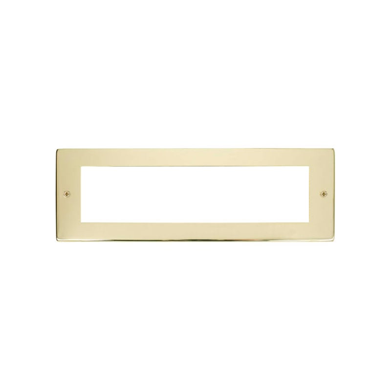 Click New Media 8 Module Small Unfurnished Front Plate Polished Brass