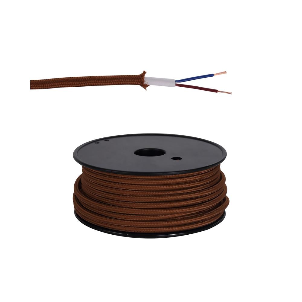 Luxuria Glorelle 25m Roll Dark Brown Braided 2 Core 0.75mm Cable