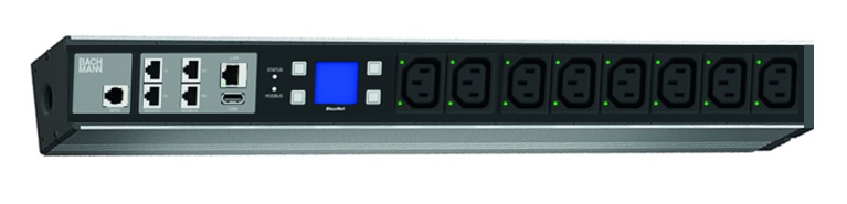 BN70-802.7019 8 x C13 port 16Amp PDU. BachMann 1 Phase Intelligent IP Switching PDU with 8xC13 Outlets( BN7000 Range )Blu=Net