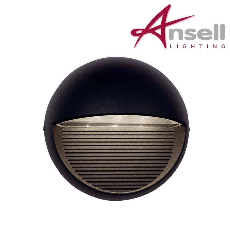 Ansell Kappa 3W LED Wall Light IP65 Black AKLED/B