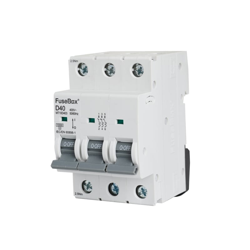 FuseBox MT10D403 MCB 40 Amp D Type 10kA 3 Pole