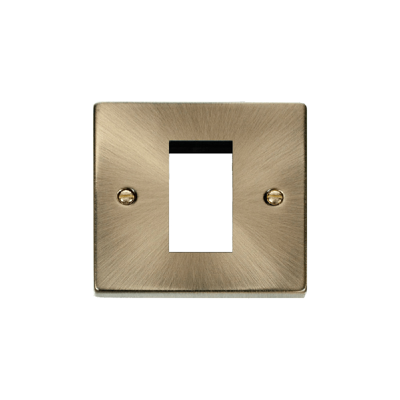 Click Deco 1 Gang Single Aperture Plate Antique Brass