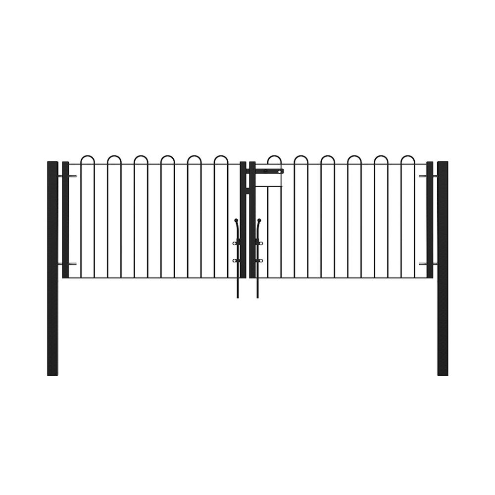 Double Leaf Gate 12 x 1000mmConcrete-in - PPC Black