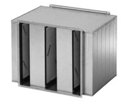 LDR-B 60-40 Rectangular baffle silencer. 600mm x 400mm x 1260mm long