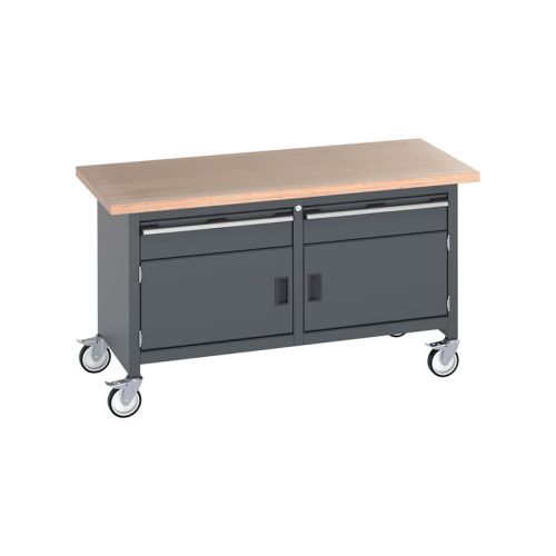 Bott Cubio 1500mm W x 750mm D x 840mm H Mobile Bench With 2 Cupboards And 2 Drawers