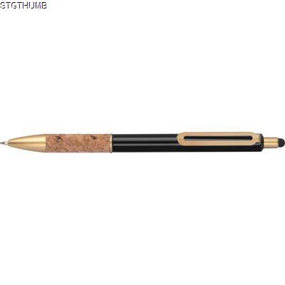 BALL PEN with Cork Grip Zone in Black.