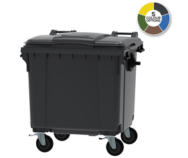 1100 Litre Wheeled Bin With 4 Wheels And Flat Top