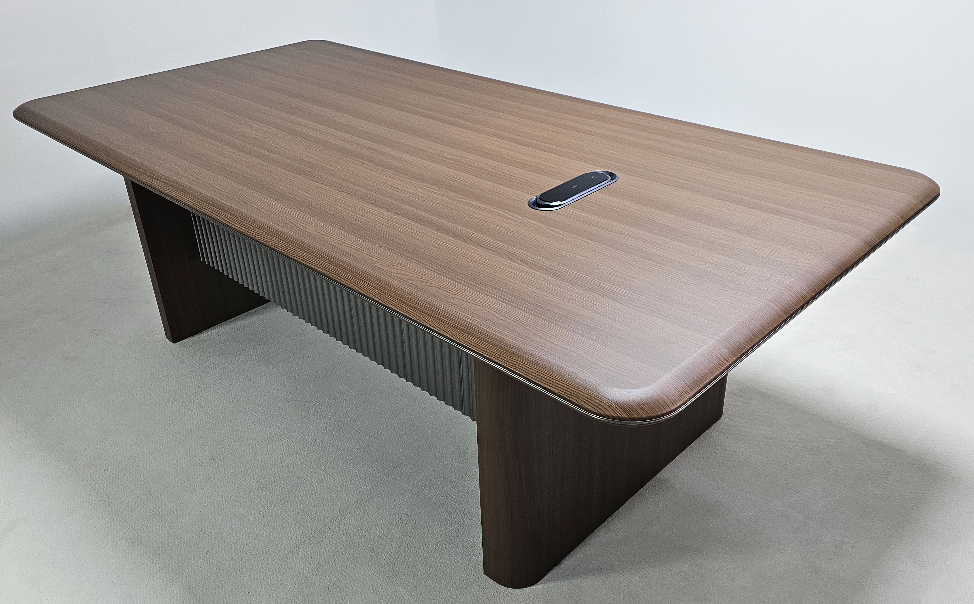 Suppliers Of Premium Executive Boardroom Table in American Walnut Melamine - Desktop Power Included - 2400mm - DG27-C01 UK