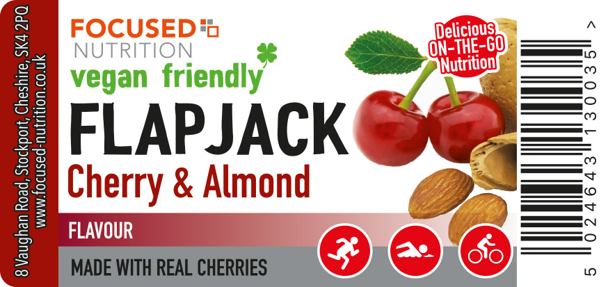 Manufacturers Of Vegan Friendly Cherry & Almond Flap Jack