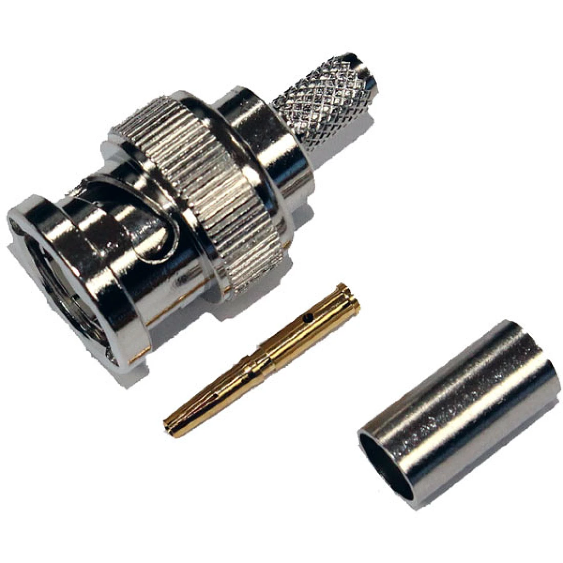 BPCR58R BNC Crimp Plug Reverse Polarity RG58C/U, 7806A, 9907, CNT-195, HPF195, KX 15, LMR-195,  LLA195 WCX195, 1.0/2.95 AF, RG-141A/U, URM43, URM76.