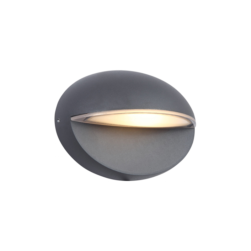 Kosnic Haldon Oval Outdoor LED Wall Light Grey