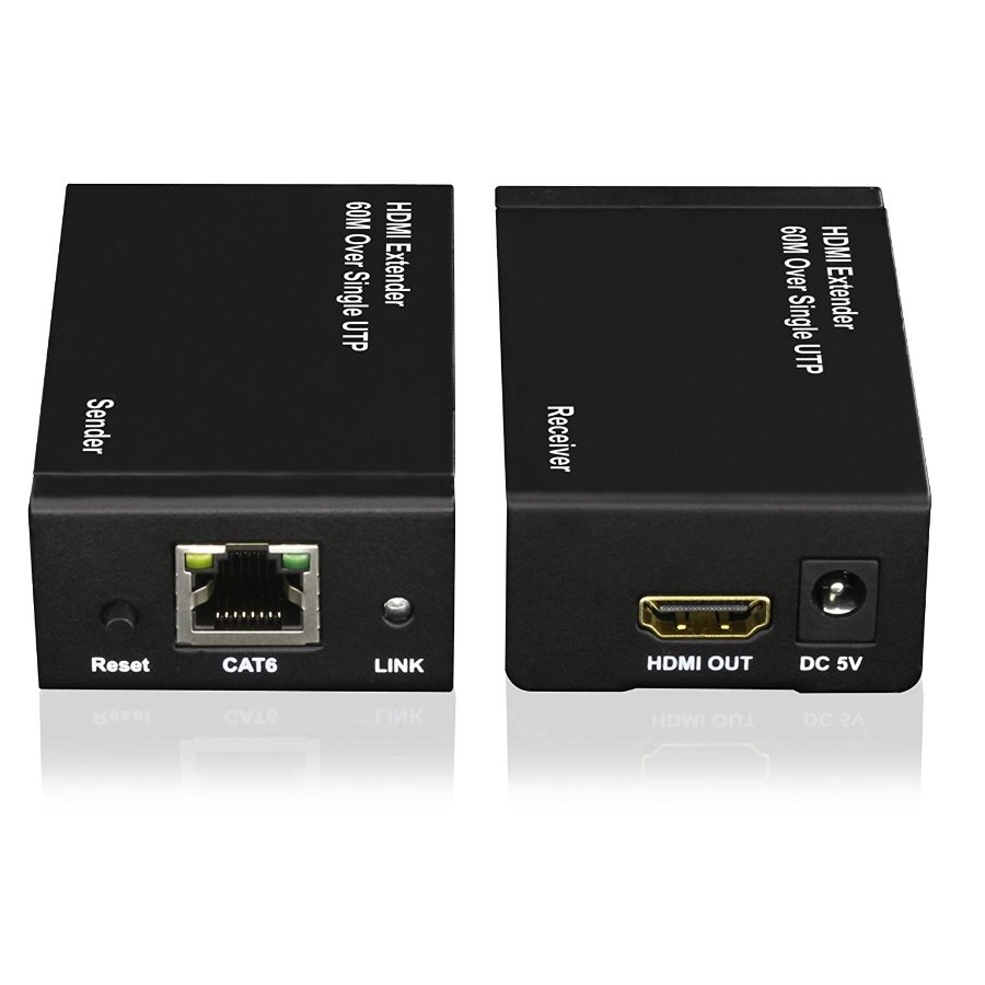 HDMI Extender Kit 1080p @ 60m Cat6 HDMI1.3-HDCP 1x HDMI In 1 x HDMI Out 2x Power Supply