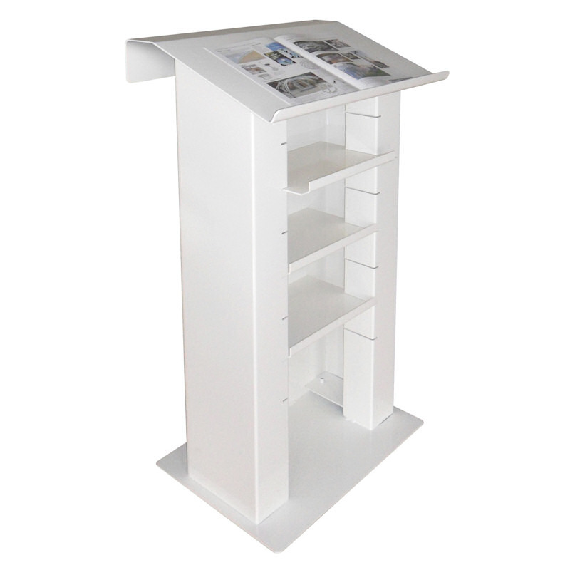 1Aluminium Lectern With Storage - Black White or Silver