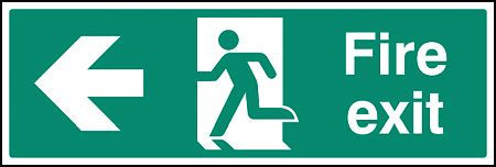 Fire exit left arrow