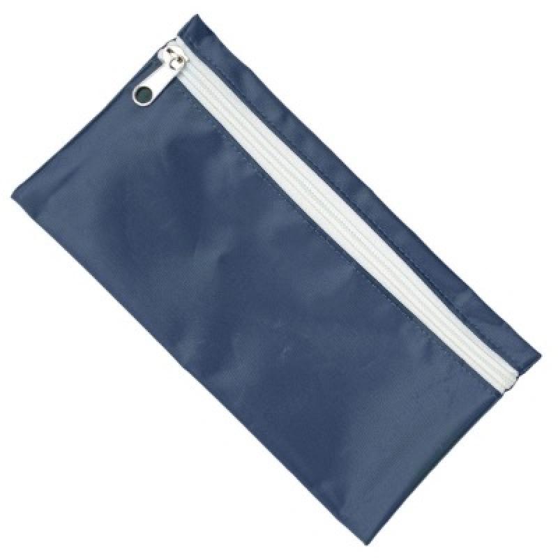 Nylon Pencil Case - Navy (White Zip)