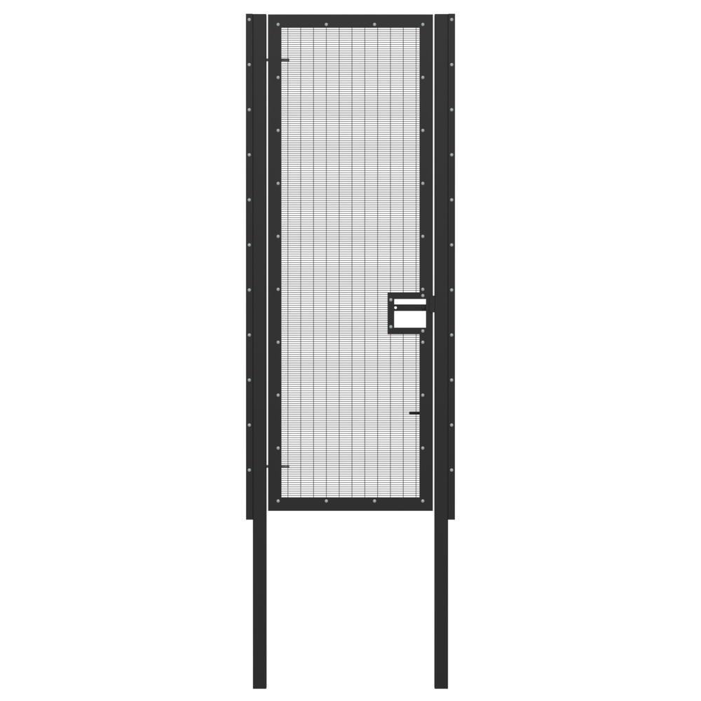 358 Wire Single Leaf Gate H 3.0 x 1mBlack Powder Coated Finish, Concrete-In