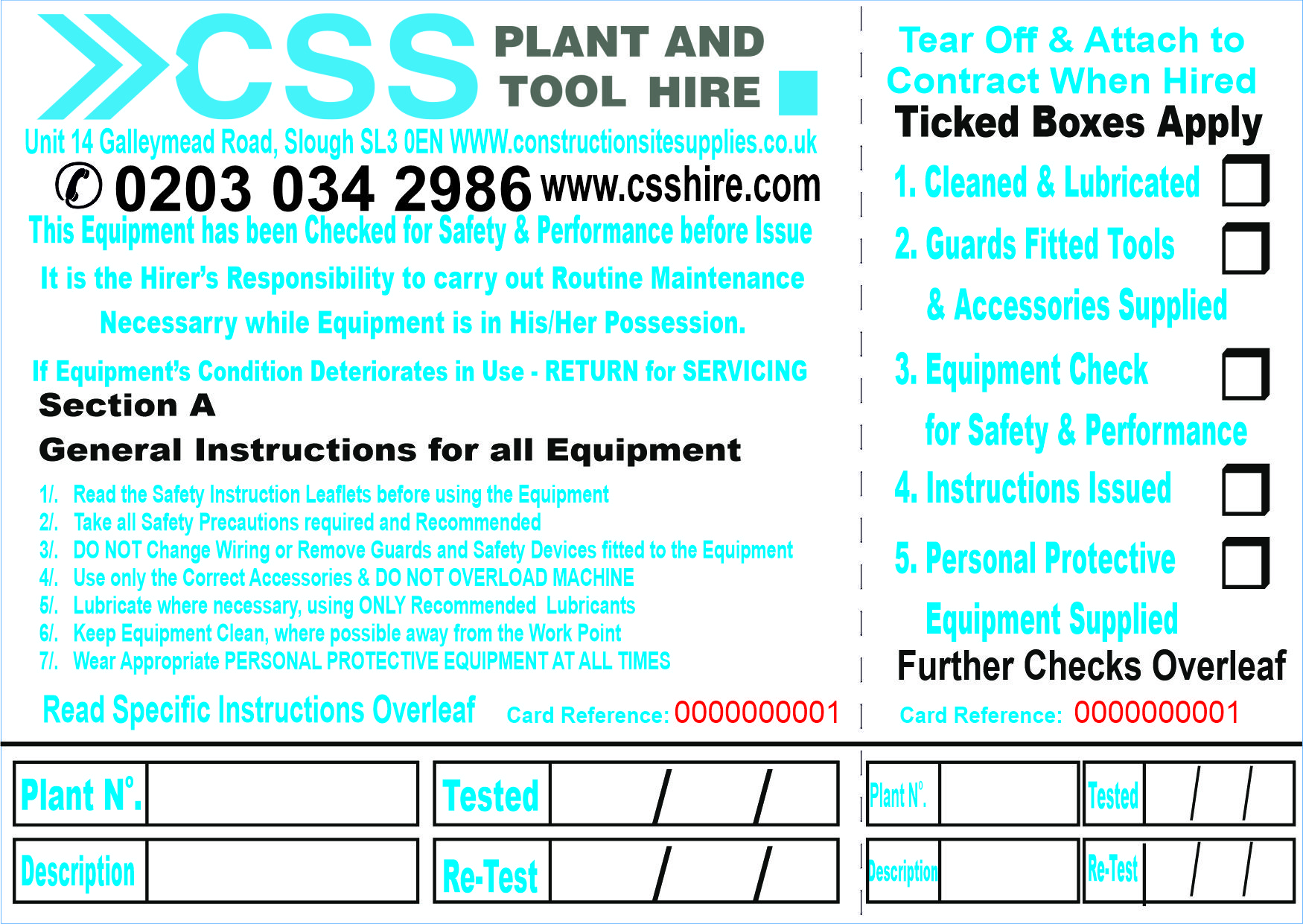 Personalised Service Labels (5000)