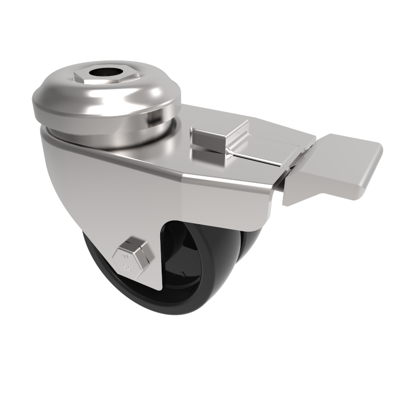 Polypropylene Bolt Hole Swivel Castor Brake 50mm 60kg Load