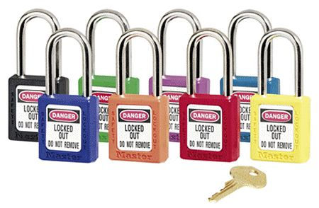 Safety Lockout Padlock, Keyed Different, Yellow