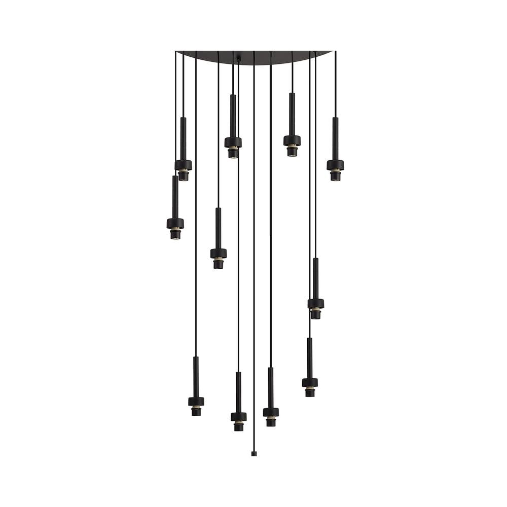 Luxuria Apex 56cm Satin Black 13 Light G9 Universal 2.5m Round Multiple Pendant