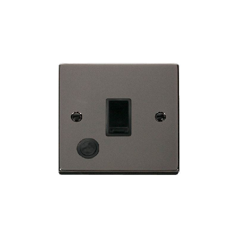 Click Deco 20A 1 Gang DP Switch With Flex Outlet Black Nickel Insert Black