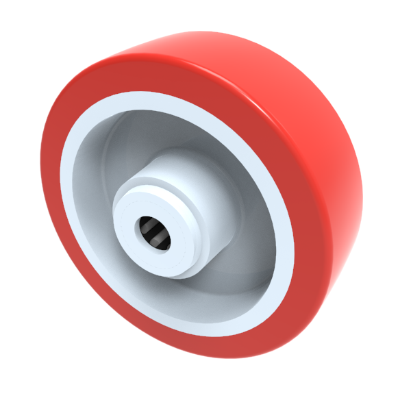 Polyurethane Nylon 100mm Roller Bearing Wheel 250kg Load