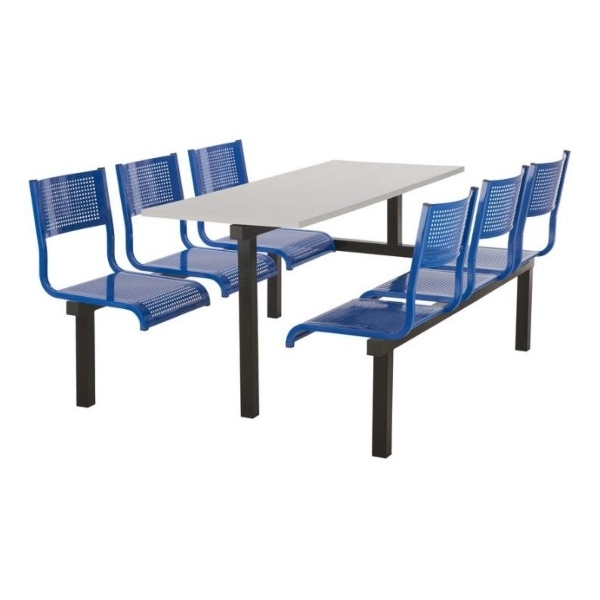 CU93 - 6-Seater Barrett Canteen Unit - 1 Way Access, Blue, Grey