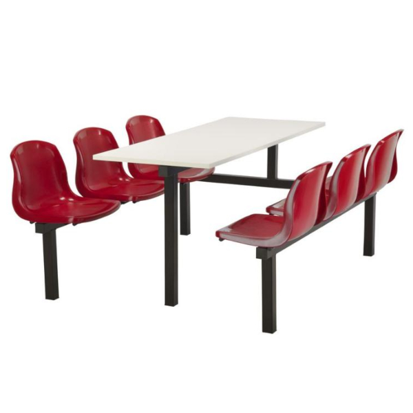 CU90 - 6-Seater Harvey Canteen Unit - 1 Way Access, Red, White