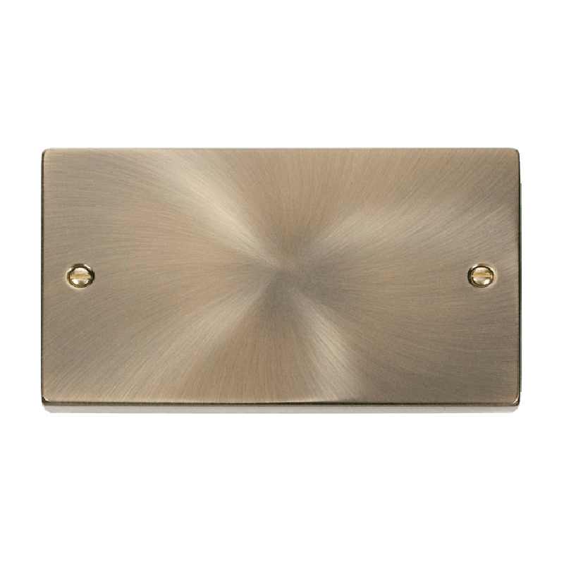 Click Deco Blank Plate 2 Gang Antique Brass