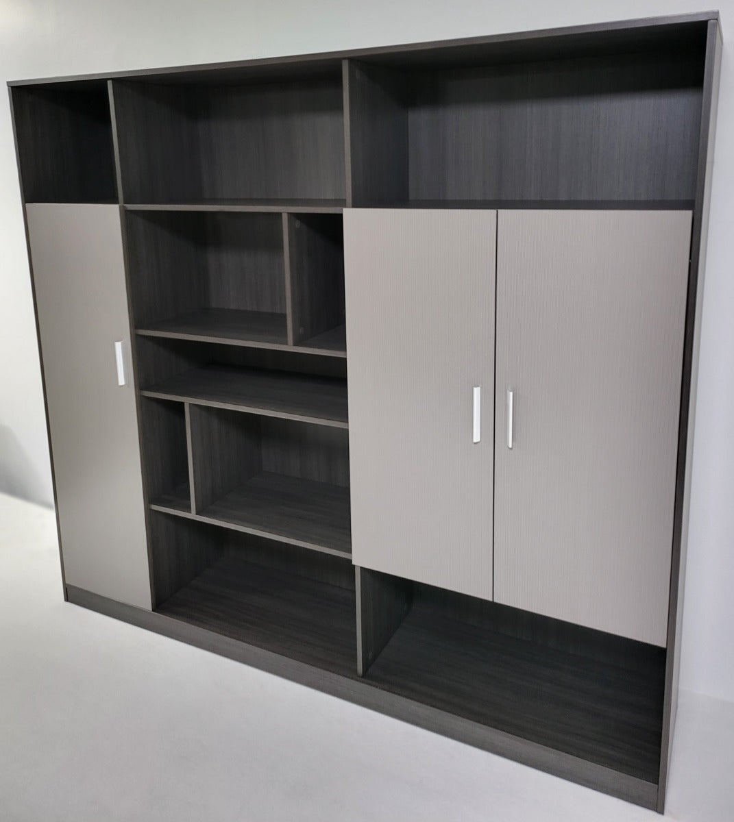 Providers Of Modern Large Grey Oak Fixed Shelf Bookcase - 2000mm - S0128 North Yorkshire