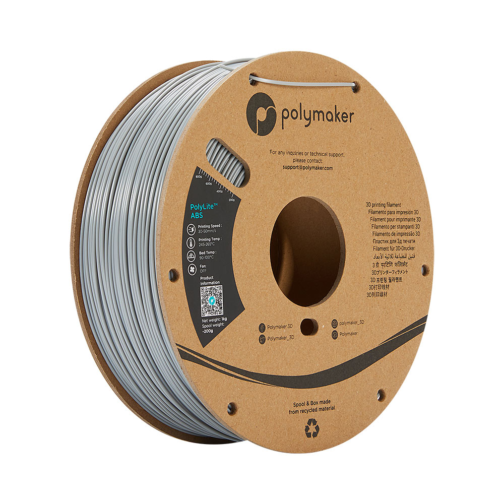 PolyMaker PolyLite Grey ABS 1.75mm 1Kg 3D Printing filament