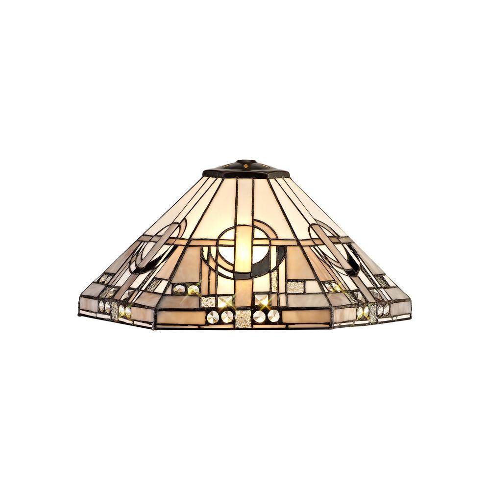 Luxuria Equinox Tiffany 40cm Shade Only Suitable For Pendant/Ceiling/Table Lamp White/Grey/Black/Clear Crystal