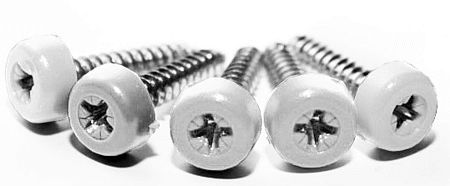 Poly top screws white (pack 12)