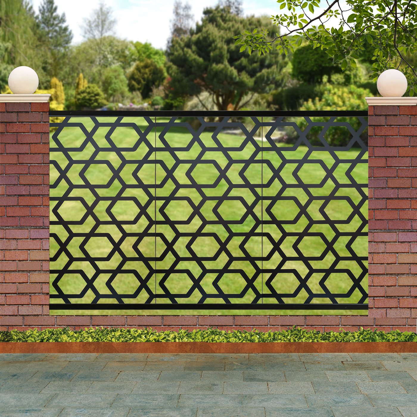 Black Hive Garden Screens for Piers 