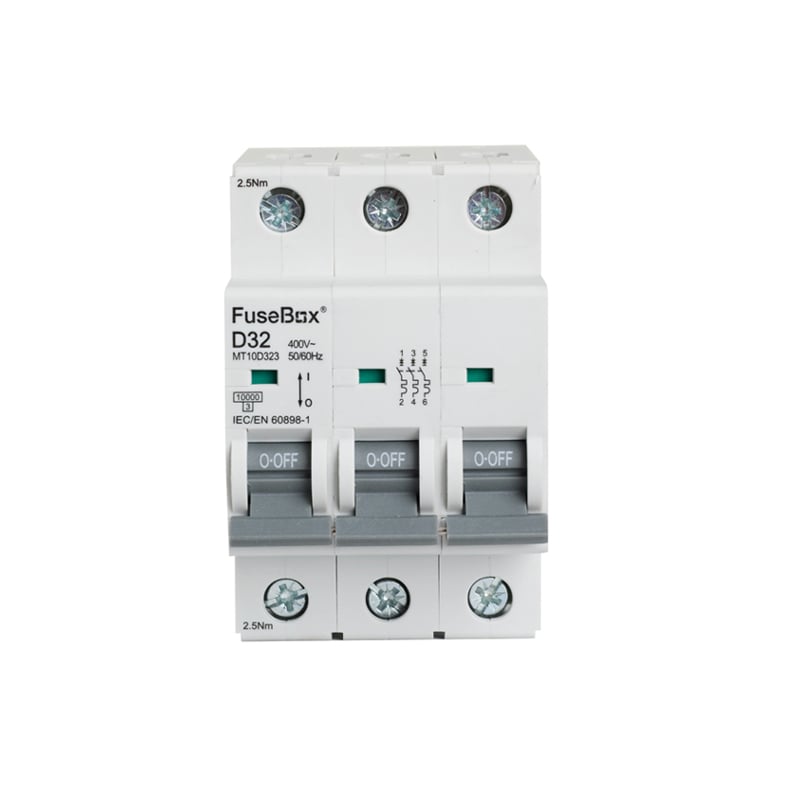 FuseBox MT10D323 MCB 32 Amp D Type 10kA 3 Pole