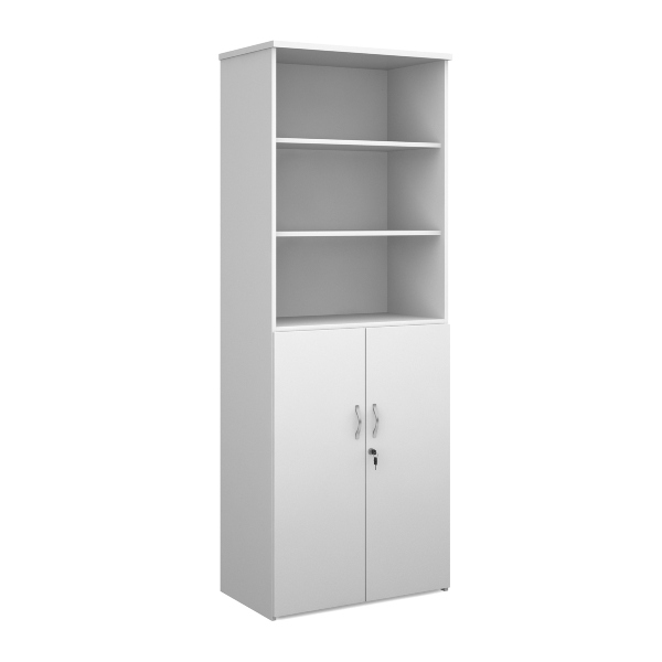 Duo Combination Unit with Open Top 5 Shelves - White