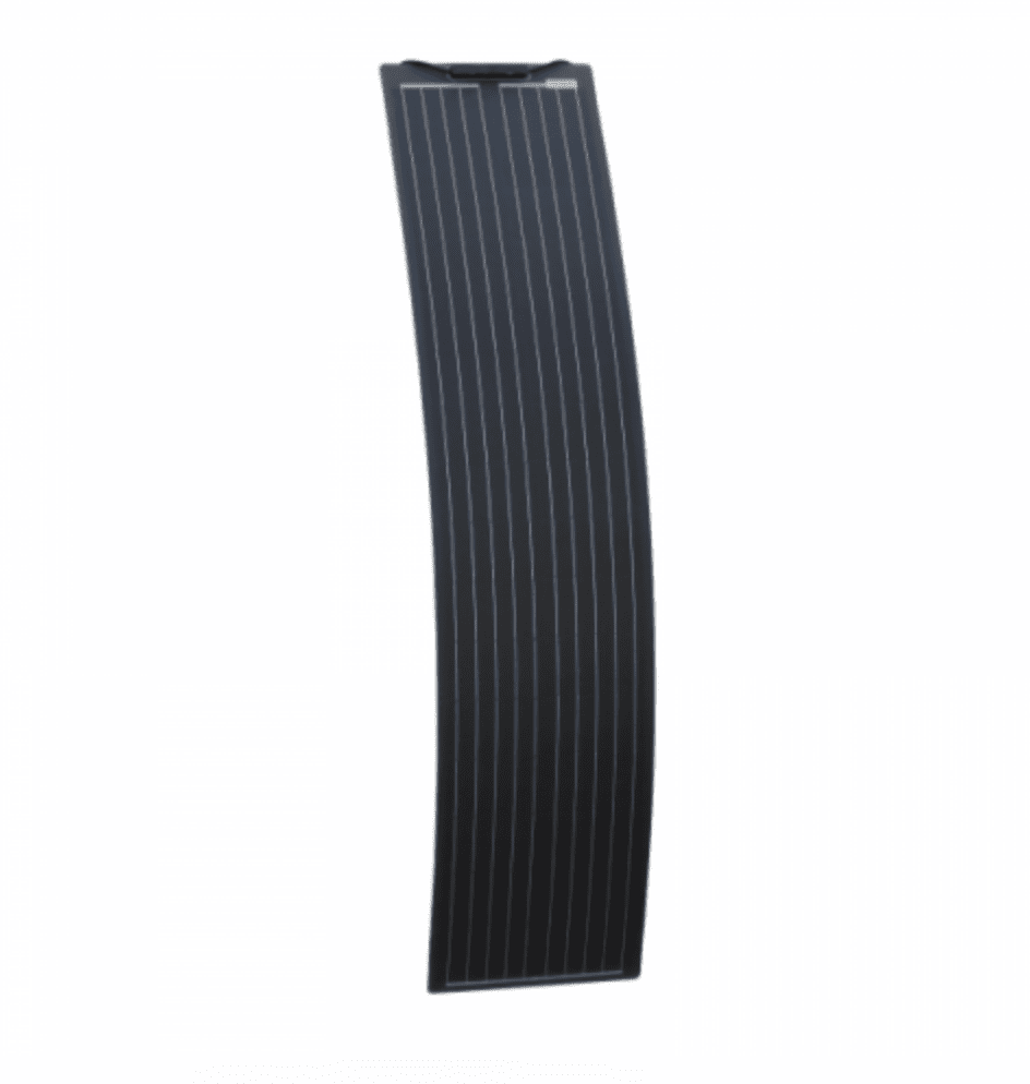 100w black ultra-narrow semi-flexible fibreglass solar panel with durable etfe coating