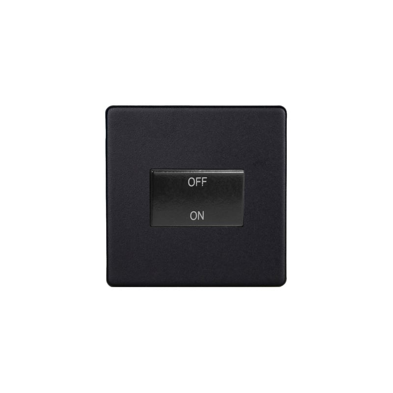 Varilight Urban 10A 3 Pole Fan Isolating Switch Matt Black Screw Less Plate