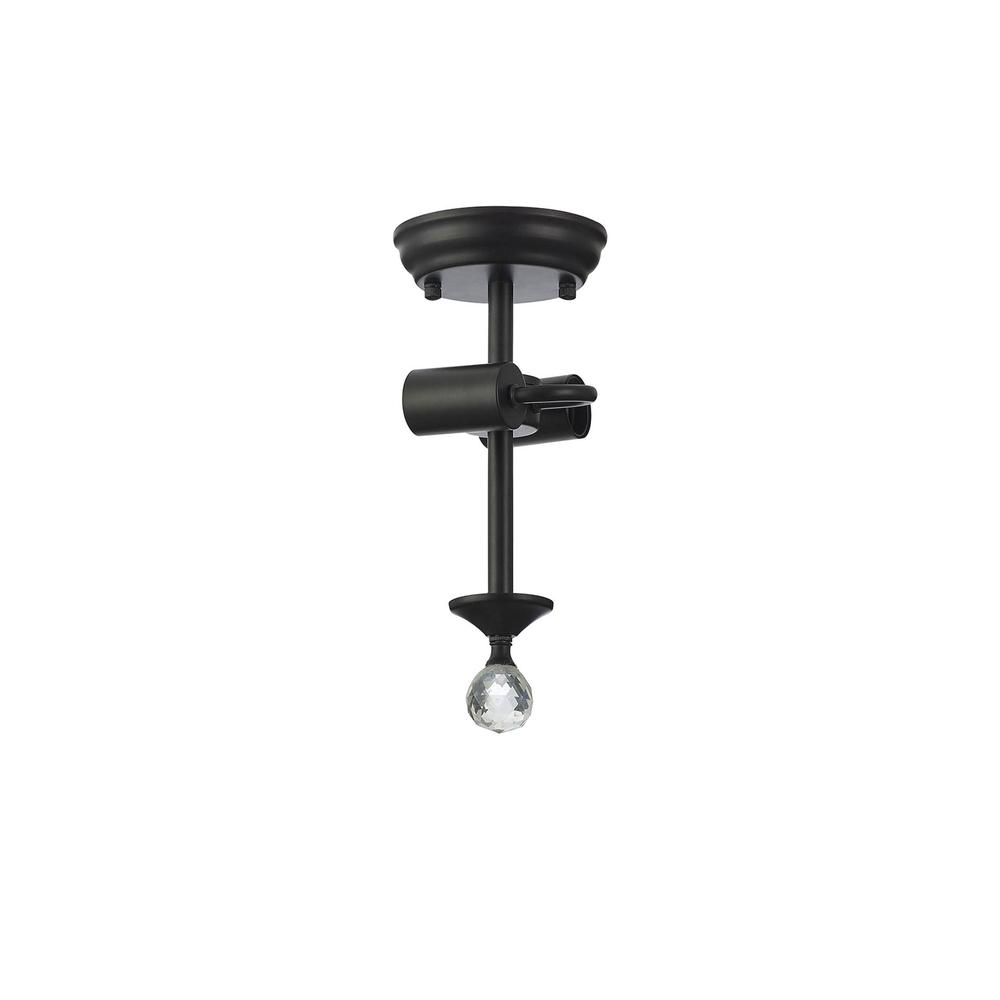 Luxuria Sirius 16.8cm Semi Flush Ceiling Light (FRAME ONLY) 2xE27 Matt Black