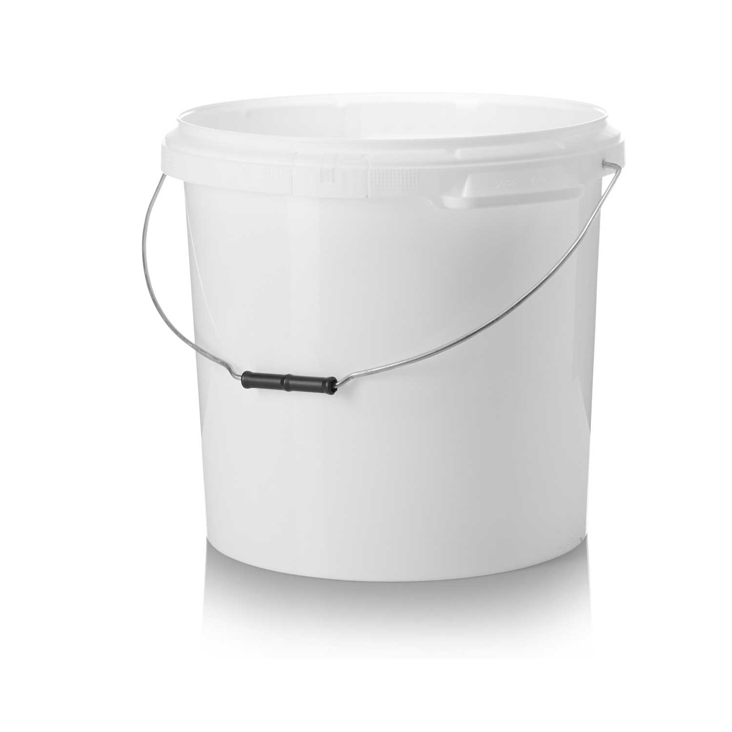 25ltr White PP Tamper Evident Pail with Metal Handle