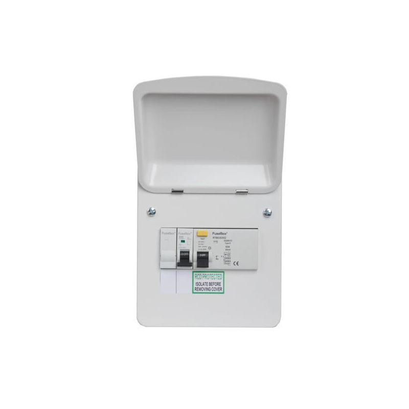 FuseBox EV Distribution Unit 4 WAY 30mA Type A 63A RCD With SPD