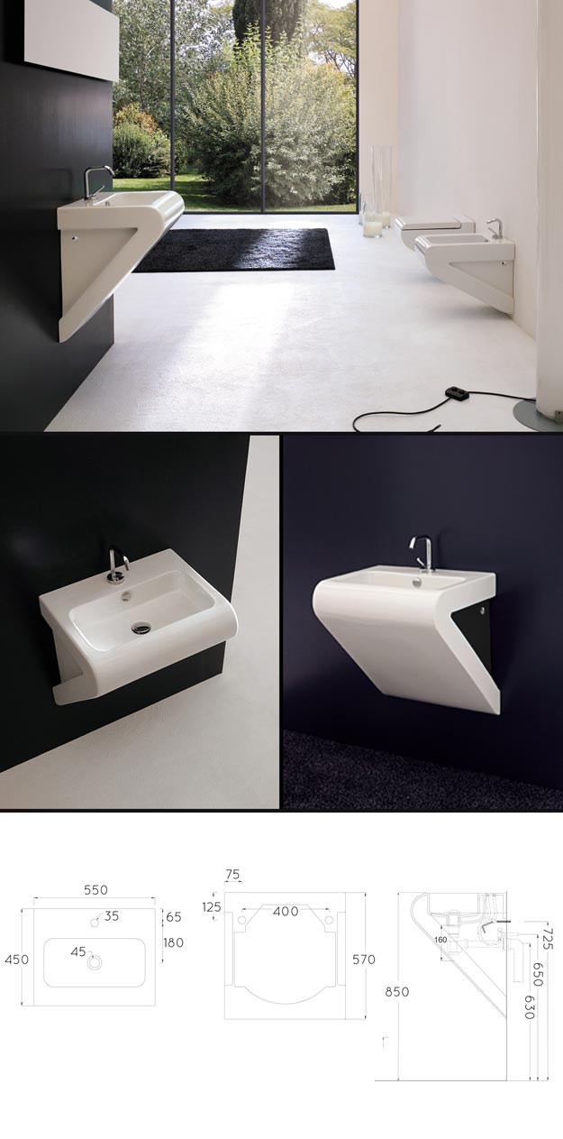 Nouveau White Wall Hung Sink (15B)