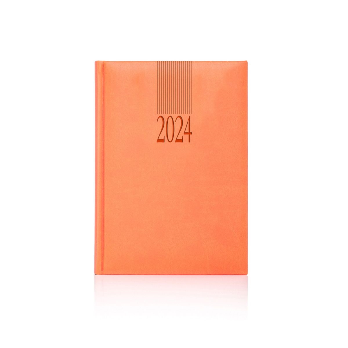 Bright Orange Diary 2024 White Pages