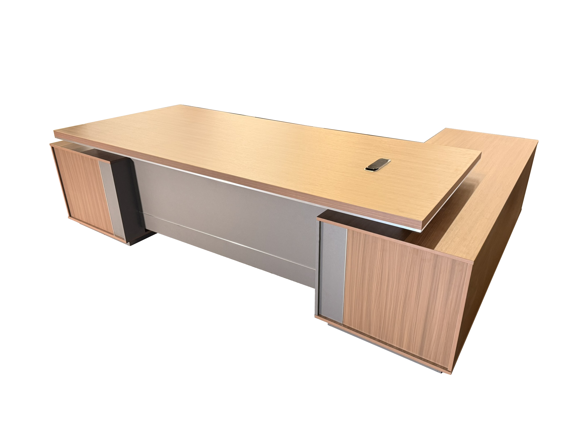 Specialising In Modern Large Walnut Corner Executive Office Desk with Integrated Storage - 2800mm - PM02-D05 North Yourkshire