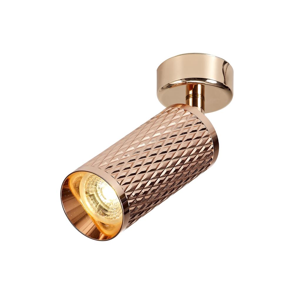 Luxuria Swirl 6.5cm Adjustable Surface Mounted Ceiling/Wall Spot Light 1xGU10 Rose Gold