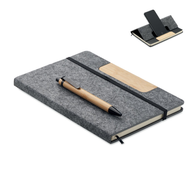 A5 RPET NOTE BOOK SET in Grey.