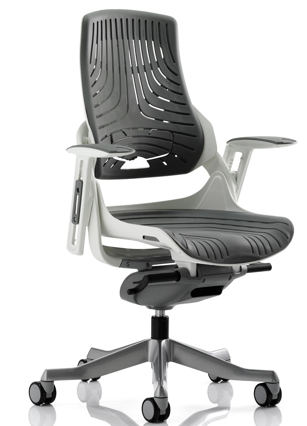Zure Elastomer Grey Gel Ergonomic Office Chair - Optional Headrest UK
